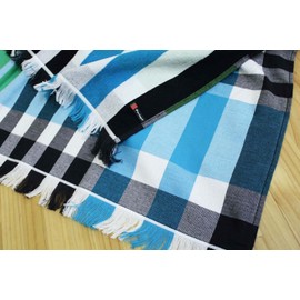 Bath Towel Porto White & Check Blue 60x120cm BE700301 Made in Portugal