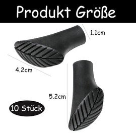 Pack of 10 Walking Poles, Rubber Buffers, Replacement Parts, Rubber Buffer Walking Poles, Walking Pads, Hiking Poles, Rubber Buffer for Trekking, Asphalt, Gravel, Mountains