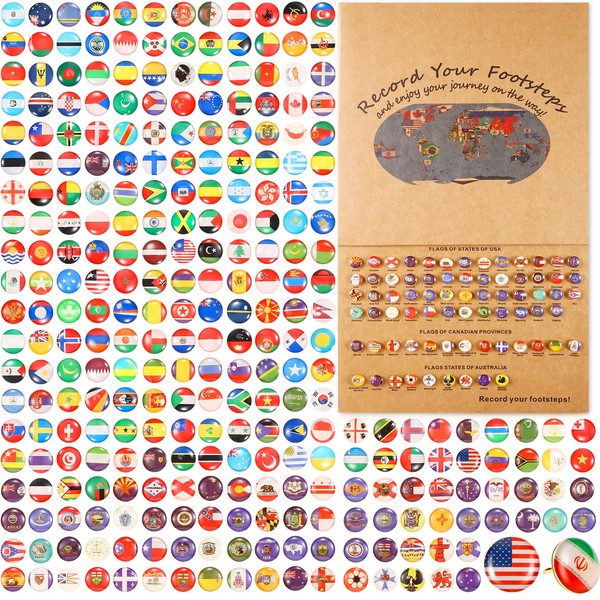 291 Pcs Flags Push Pins for Map World Flags Push