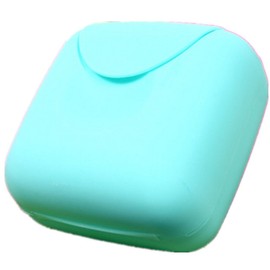 ZaH Macarons Soap Box Packaging Soap Holder Soap Travel Case for Shampoo, Conditioner, Shower, Hand Soap and Small Towel (Small, Sky Blue)