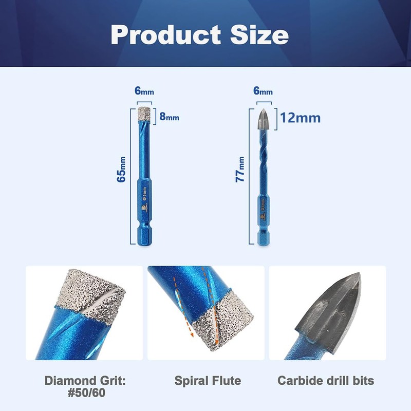 Diamond Drill Bit - BRSCHNITT 1/4 inch Masonry Drill Bits