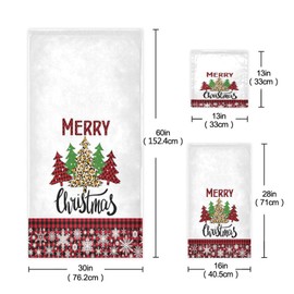 Christmas Tree Snowflakes Bathroom Towels Set of 3 Pcs Xmas Bath Hand Fingertip Towels Washcloth for Home Bathroom Hotel Gym Swim Soft Thin Durable Highly Absorbent Multipurpose Towel Decor