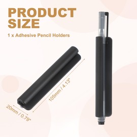 PATIKIL Adhesive Pencil Holders, 105mm Long Universal Pencil Clip Silicone Pen Holder Office Pen Organizer for Desk Wall Clipboard Notebook Tablet Case Stylus, Black