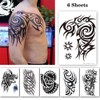 Large Tribal Temporary Tattoos, Big Totem Tattoo Stickers for Men