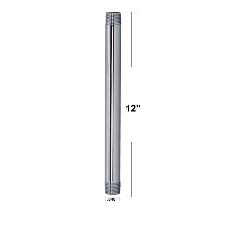 Westbrass D12112-26 12" x 1/2" IPS Brass Pipe Nipple, Polished