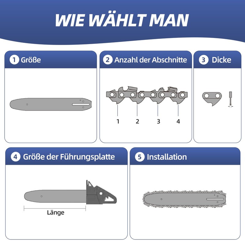 AICOYA 3 x 40 cm saw chain 3/8 inch LP