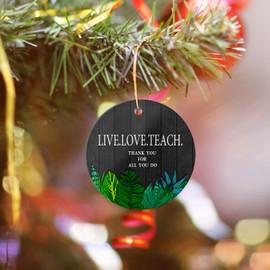 Thank You for All You Do Christmas Ornament 2024 Round Christmas Tree Ornaments Keepsake Gifts for Family Lovers Friend Neighbors Home Decor Flat Circle Ceramic Ornament 3" with a Gift Box