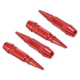 PATIKIL 4 Pcs 60mm Spiked Shape Tire Valve Stem Caps Car Wheel for Car Red