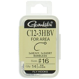 Gamakatsu 67349 Fly Hooks, C12-3HBV, No. 16, 14 Pieces, NS Black