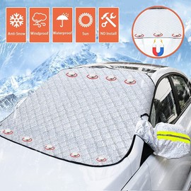 ISDI Universal Magnetic Windshield Windscreen Ice Shield Snow Windshield and Rain with Two Ears Anti-Theft 148 x 116 cm (148 x 116 cm)