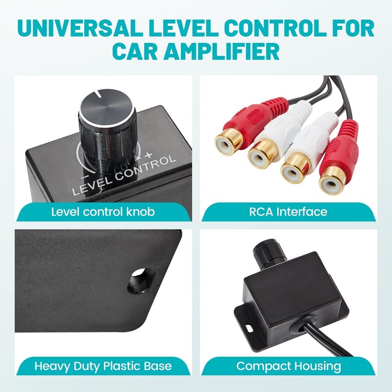 NuIth Universal Car Amplifier RCA Level Controller, Car Audio Bass