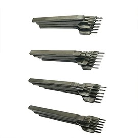 Lotatheta 1+2+4+6 Prong Graving Leather Craft Tools Hole Lacing Punch Chisel DIY Stitching Tool Set 3,4,5,6 MM (5 mm)