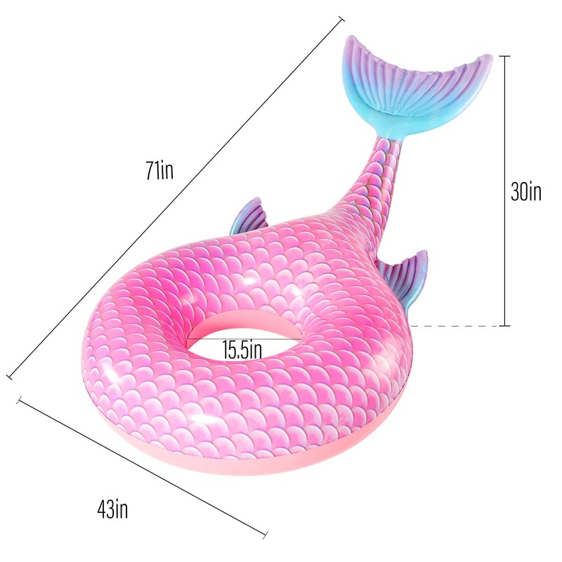 SPERPAND Inflatable Mermaid Pool Floats, Big Swimming Pool Tubes Mermaid
