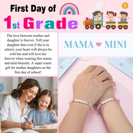 UNGENT THEM First Day of 1st First Grade Bracelet Mommy and Me Back to School Bracelet First Day of School Bracelet Mom and Daughter, Mother Daughter Bracelets Back to School Gifts for Daughter Girls