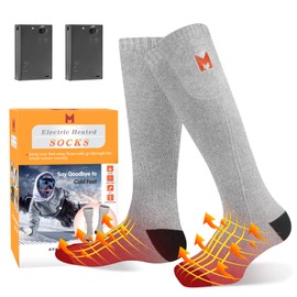 Heated Socks, Heated Socks for Men, Electric Heating Socks, Battery Heated Socks for Women Camping Fishing Cycling Skiing Hunting Hiking (Grey)