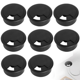 Cable Grommet Desk 60 mm Pack of 8 Black Cable Outlet Duct Plastic Cable Duct Table Cable Design Black Workbench Cable Management
