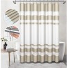 Aibors Waffle Shower Curtain for Bathroom Washable w/ 12 pcs
