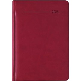 Zettler - Tucson 2025 Weekly Planner Red, 15 x 21 cm, Pocket Calendar with 128 Pages with 1 Week on 2 Pages, Address Part, Note Area, Monthly Overview, Moon Phases and International Calendar