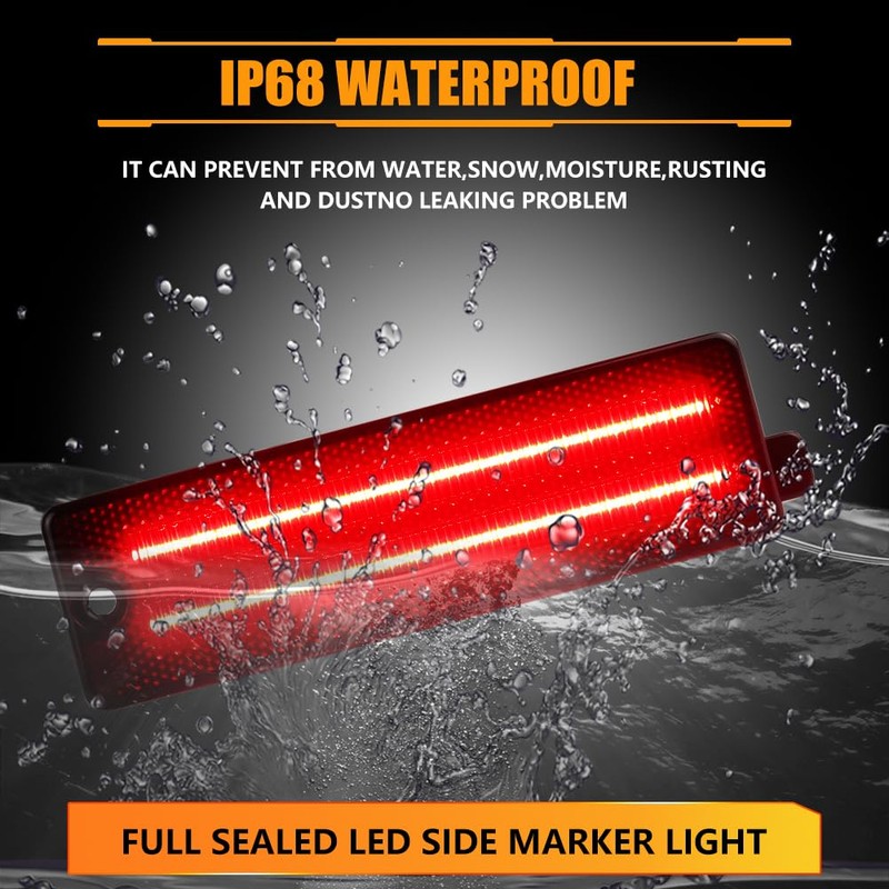 OFFKAT Rear Fender [Ultra-Bright] 2-Row Full LED Side Marker Lights