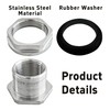 PDETVEO 2PCS 1" Water Tank Connector, Stainless Steel Bulkhead Fitting