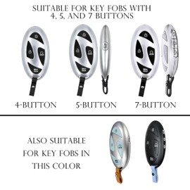 TANDRIVE Key Fob Cover for Hyundai 2025 2024 Tucson Elantra Santa Fe Kona Sonata IONIQ, 4 5 7-Button, Silicone, 2-Pack, Black and Blue