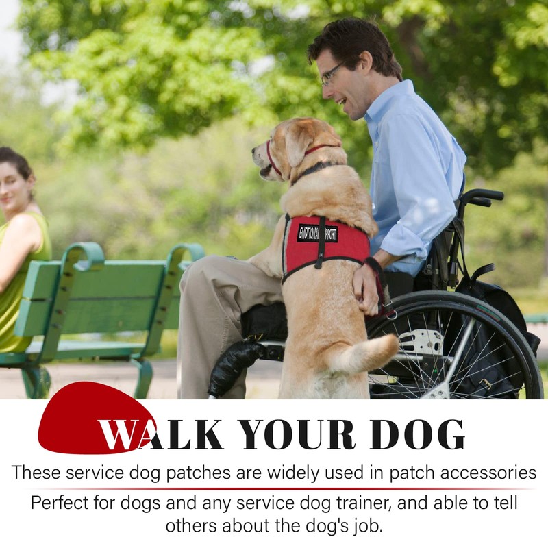 Service Dog Patches, 2Pack Patches with Hook Backing for Dog