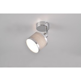 Trio Leuchten Arosa 812100106 Wall Spotlight Metal Chrome Shade Fabric Excl. 1x E14