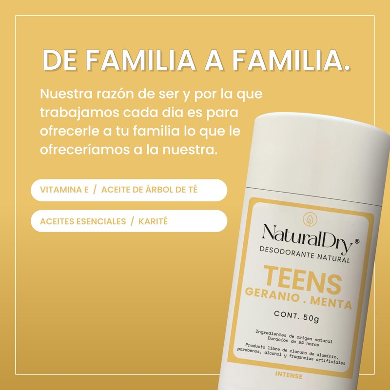 NaturalDry Desodorante Corporal en barra Teen Intense Geranio - 3