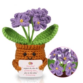 WenmthG Knitted Purple Forget Me Not German Lucky Charm Anti Stress Small Gift for Sister Girlfriend Women Colleagues Friends Positive Potato German Replacement