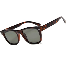 EMRIM New Retro Sunglasses Mens & Women - UV400 Sunglasses Womens Mens- Rectangular Sun Glasses Men Sun Glasses Women - UV Protection for Everyday Styling + Case & Pouch (Tortoise, S Green)