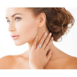 The Pearl Source Freshwater Cultured Pearl Ring for Women, Tessa Ring in Pink with Sterling Silver and Crystals