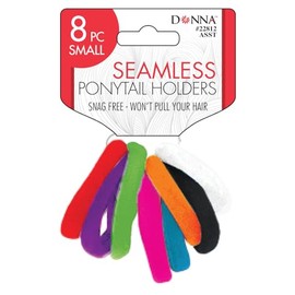 DONNA Small Seamless Ponytail Holders 8PCS ASSORT