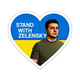 Stand with Zelensky Heart Vinyl Sticker Auto Car Truck Wall Laptop | Sticker | 5.5" Wide
