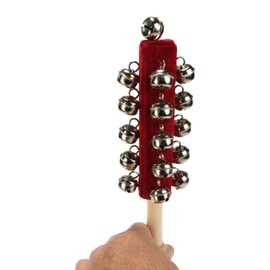 GICO 3850 Wooden Bell Rattle for Children with Bells Musical Instrument Length 26 cm