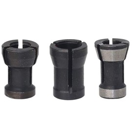 Wolfride 3 Pack Router Bit Collet Chuck, Compatible with Wood Router, Engraving Machine, Trimming Machine, Made of High Speed Steel, Includes 6mm, 6.35mm, 8mm Sizes