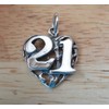 Wholesale Charms Sterling Silver 21/21st Heart Birthday Anniversary Number Charm