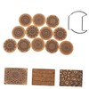 GRIRIW 1 Set Creative Nordic Round Wooden Coasters Decorative Heat