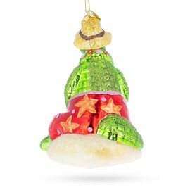 BestPysanky Alligator on The Beach Glass Christmas Ornament
