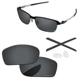 PapaViva Replacement Lenses & Rubber Kits for Oakley Tinfoil OO4083 Sunglass Solid Black Polarized