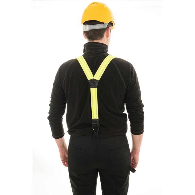 Olata Men’s Hi-Vis Reflective Braces/Suspenders with Extra Wide Straps and