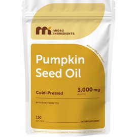 Pumpkin Seed Oil with Saw Palmetto, 150 Softgels | Cold Pressed, Pure Virgin Oil, Essential Fatty Acids & Phytosterols | Natural Herbal Supplement, Non-GMO