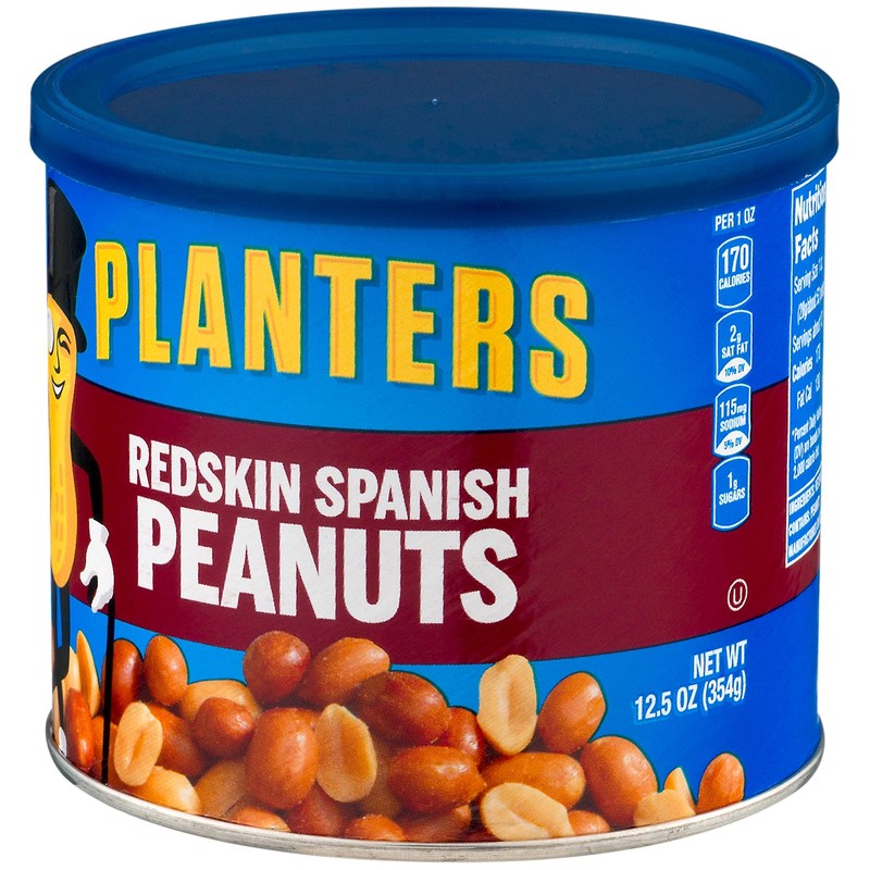 PLANTERS Redskin Spanish Peanuts, Roasted Salted Peanuts, Plant Based Protein