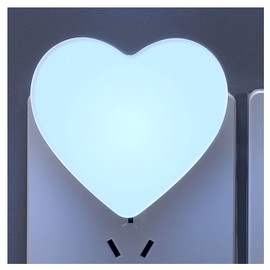 Cute Night Lights, Heart Shape Nursery Nightlight with Light Sensors, Auto Dusk to Dawn Sensor, Soft Warm White, Ideal Nightlight for Bedroom, Bathroom, Hallway, Kitchen (Blue)