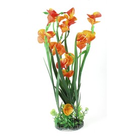 Ruilogod 15.7" Aquarium Fish Tank Manmade Plastic Plants Green Orange (id: f5e a0c 339 497 783