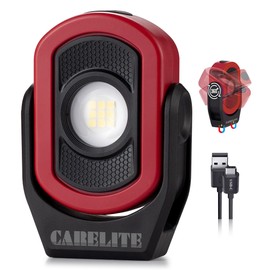 CARELITE Work Light, Magnetic Light with 3 Modes & 360° Pivoting Head, 780 Lumen Rechargeable Pocket Light for Mechanics, Jobsites and Emergency (Red)