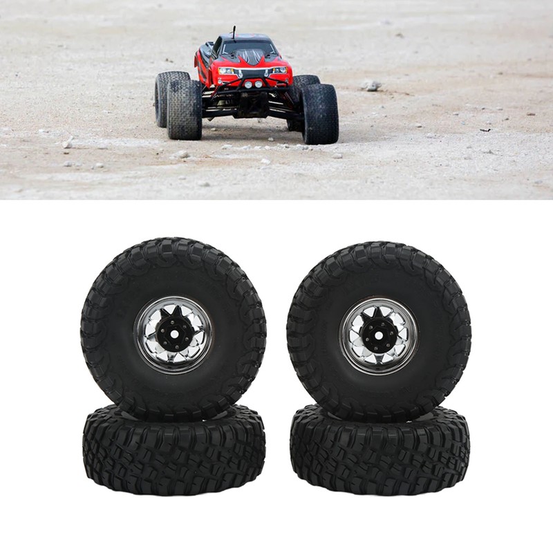 4PCS 1.9in Wheel Tires with 10 Holes Hub Uneven Gravel