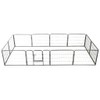 vidaXL Dog Playpen - Heavy-Duty Steel Panels with Secure Latch,