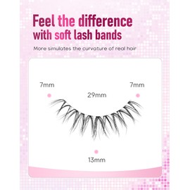 Frihappy Natural Wispy Eyelashes Short Lashes Fake Lashes Natural Look Eyelashes Wispy Natural Lashes Invisible Lashes FRH-12