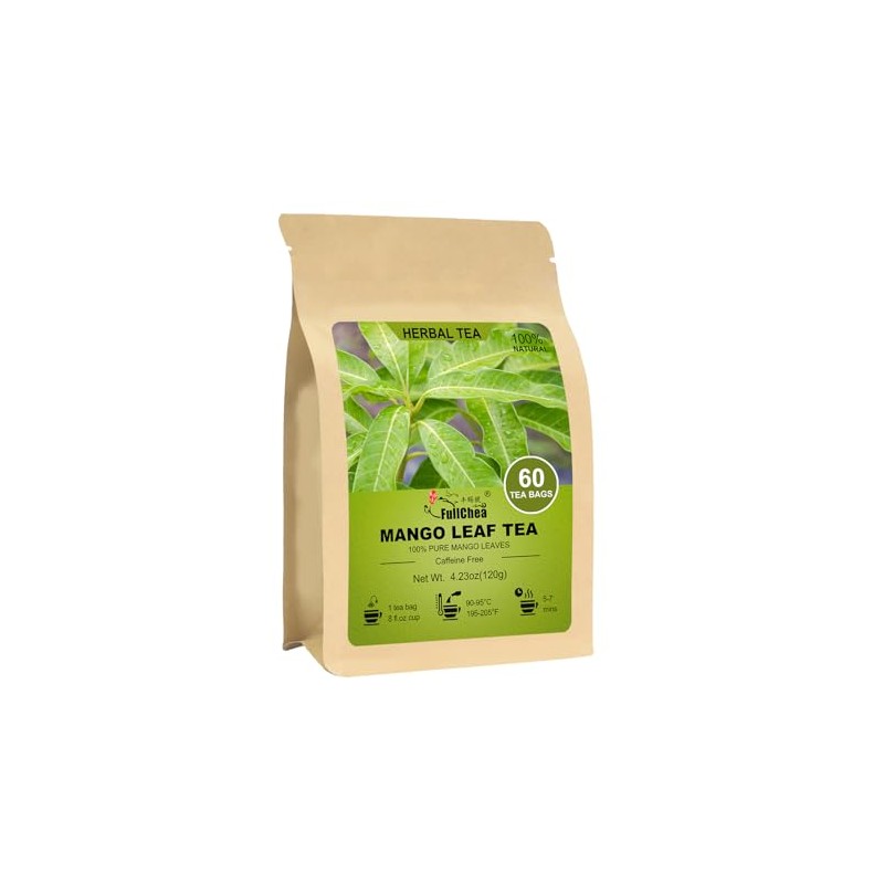 FullChea - Mango Leaf Tea Bags, 60 Count, Dried Mango