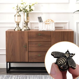 REKUA 6PCS Vintage Bee Cabinet Handles Decorative Drawer Knobs and Kitchen Cupboard Handles, Animal-Shaped Design, Cabinet Knobs with Bee Motif, Suitable for Kitchens, Wardrobes, Cabinets and Drawers